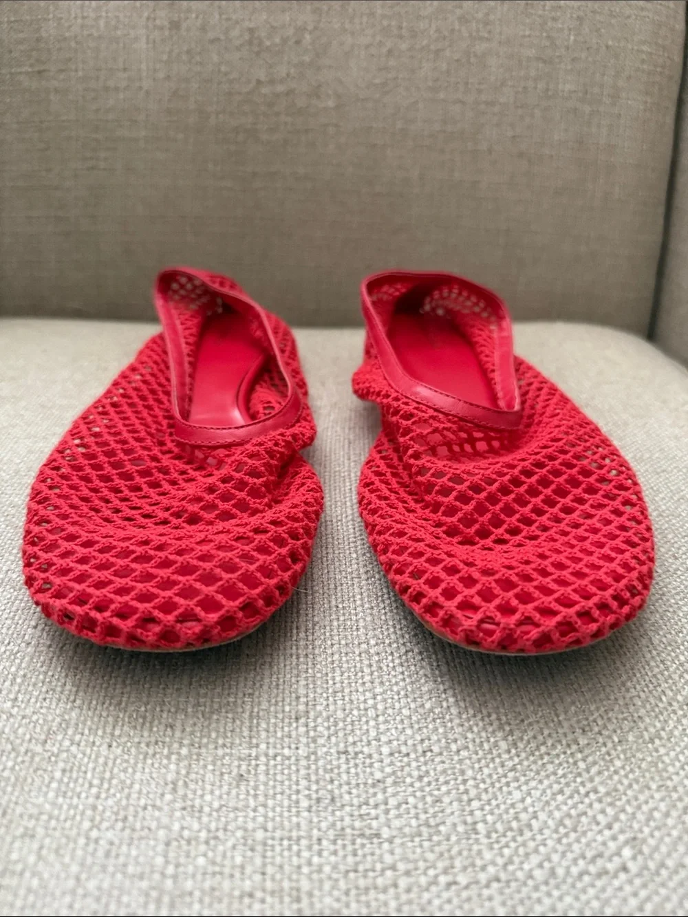 Reformation Britt Mesh Ballet Flat Red - Size 9